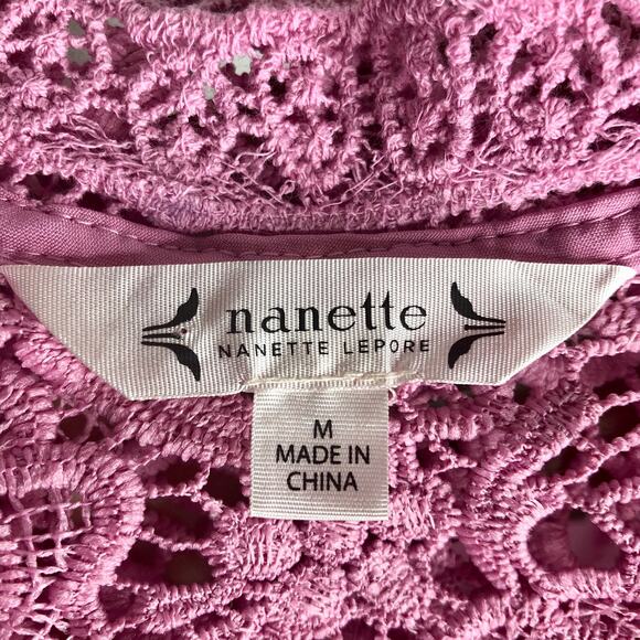 Nanette Nanette Lepore Chateau Rose Lace Tank Top - Size Medium - Picture 9 of 10